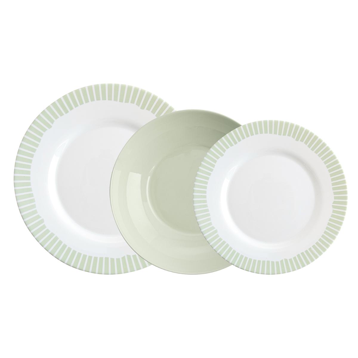 Vajilla Luminarc Romantic Verde 12 Piezas