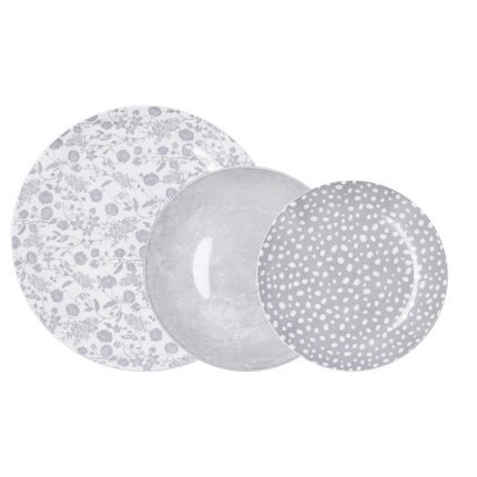 Vajilla Bidasoa Aquilea Gris 12 Piezas