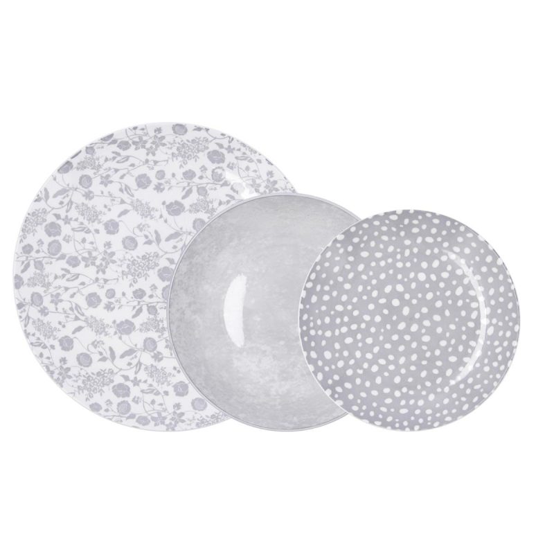 Vajilla Bidasoa Aquilea Gris 12 Piezas